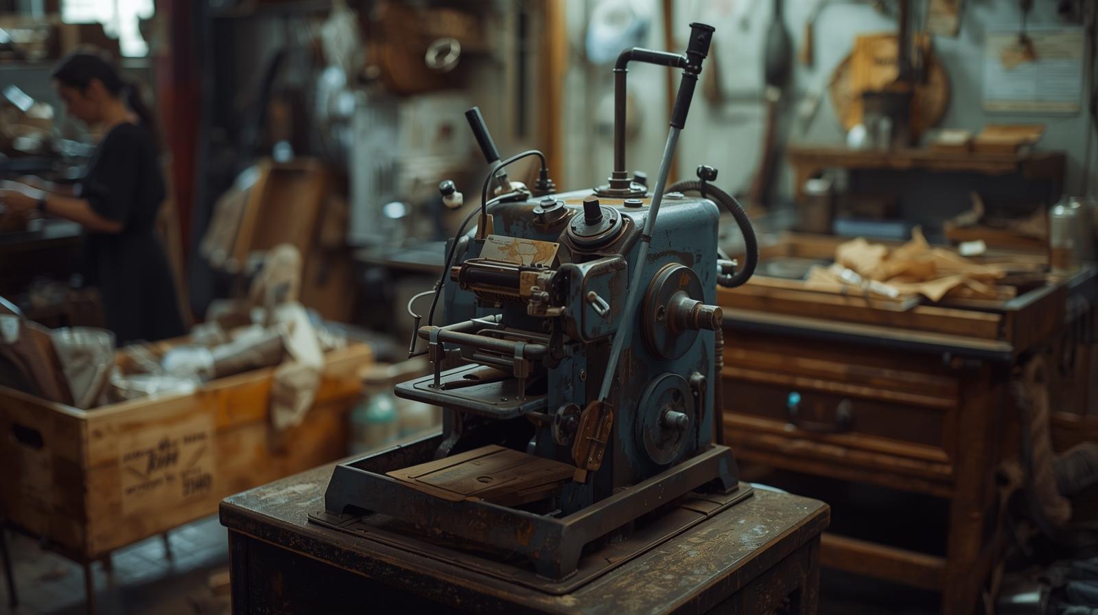 那台二手貼標機，外觀看起來一點也不新，卻成了他創業初期最重要的夥伴。