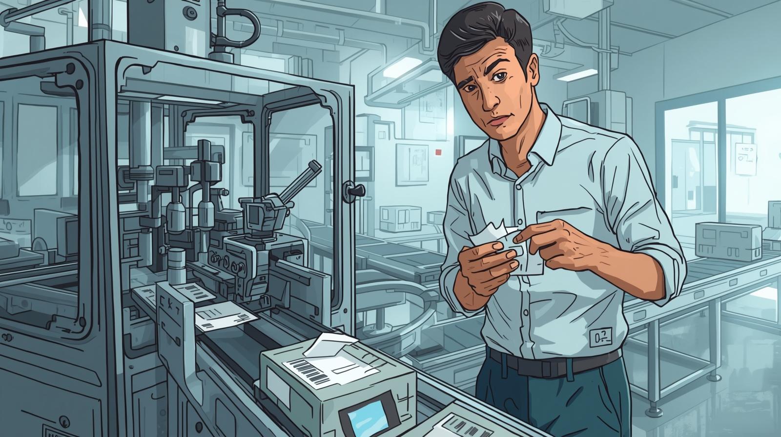 當標籤總是黏不好，他才注意到標籤自動剝離機的重要性